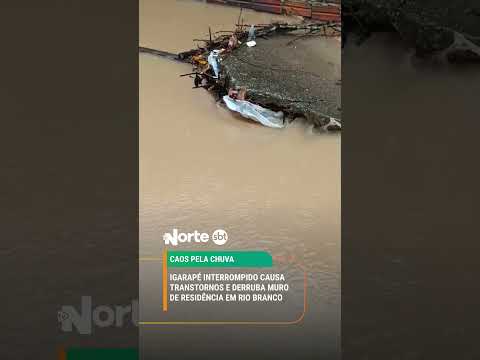 Igarapé interrompido causa transtornos e derruba muro de residência em Rio Branco