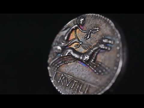 Coin, Rutilia, Denarius, 77 BC, Rome, Pedigree, AU(55-58), Silver