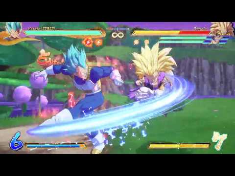 DBFZ S3 SSGSS Vegeta sparking ki blast loop 83 hits solo TOD