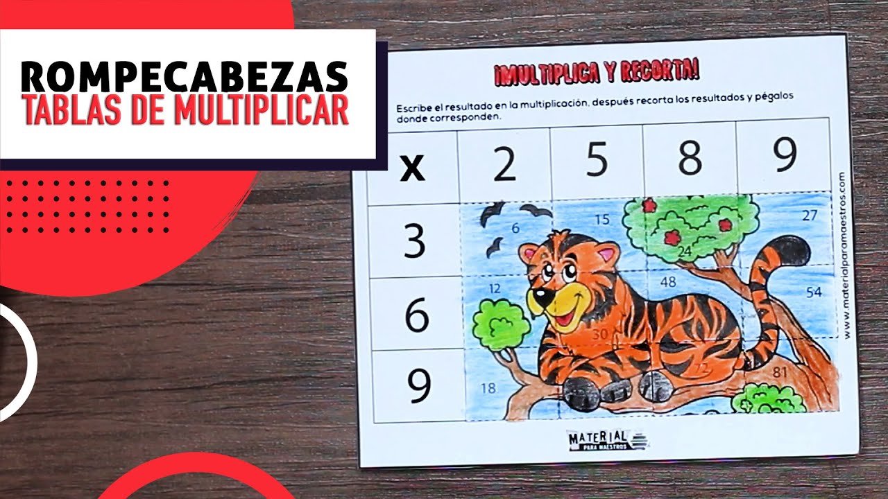 Rompecabezas para estudiar las tablas de multiplicar