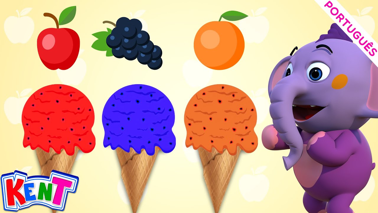 Aprenda Com Sorvete De Frutas🍦🍇 | Vídeos para crianças | Kent o Elefante