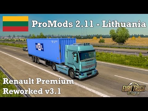 Euro Truck Simulator 2 - #295 - Renault Premium Reworkv3.1 + Luxury Interior[ProMODS 2.11-Lithuania]