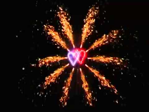 JS-4 serce pirotechniczne, Złote fontanny czerwone i niebieskie serce - TRYTON pirotechnika