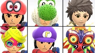 All Mii Costumes in Super Smash Bros Ultimate Unlocked + Rex DLC Outfit | Mii Fighters Customization