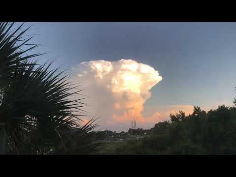 Severe thunderstorm at sunset