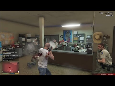 GTA 5 - Sandy Shores Sheriff's Station Massacre + Six Star Escape