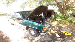 How to fix A/C Pressure switch 95 Chevrolet truck. Shock lift for Camper shell  replacement.