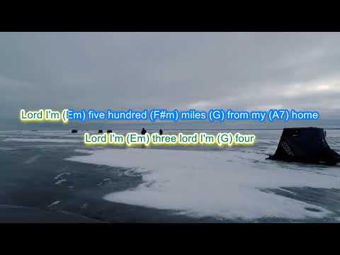 500 Miles by Peter Paul and Mary play along with scrolling guitar chords and lyrics