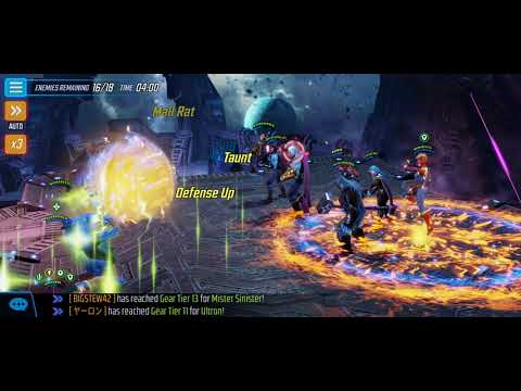 300k Astonishing X-Men vs Ultimus VII U7 final node on auto - Marvel Strike Force - MSF