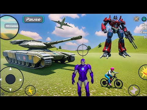 Super Iron-Man Rope Hero Vegas Crime Simulator | Military Tank Driving #11 - Android Gameplay