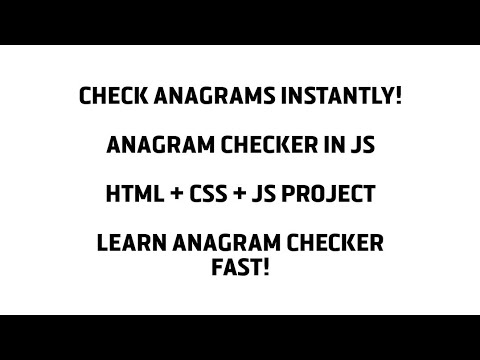 Anagram Checker Using Html Css And Javascript Full Tutorial