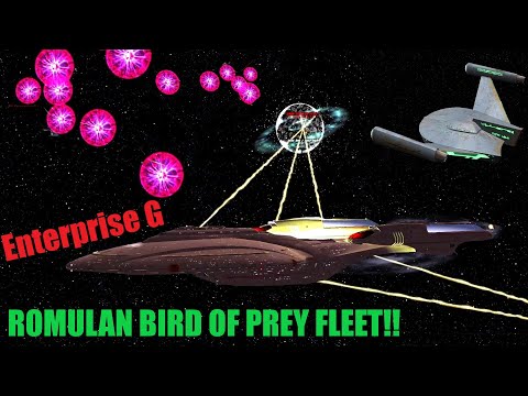 4K Enterprise G (EC) VS MASSIVE Romulan BOP Fleet -Multi-Target Both Sides - Star Trek Ship Battles