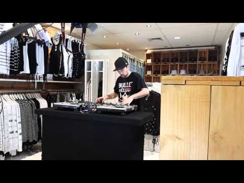 Dj Spell filming in Crate Clothing Store
