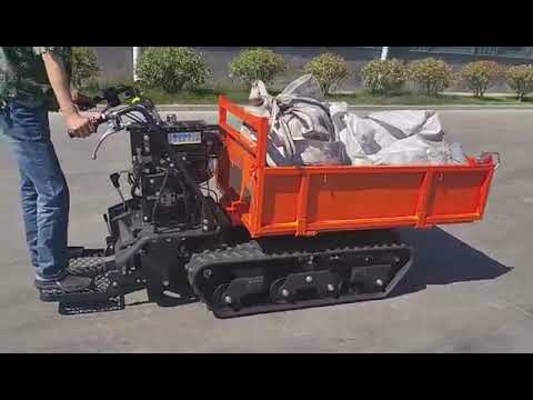 800kg Loading Track Mini Dumper Power Barrow working with fully loading.