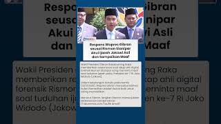 Rismon Sianipar Minta Maaf soal Ijazah Jokowi, Wapres Gibran Sebut Langkah Dewasa Berdemokrasi