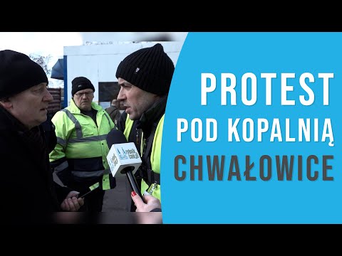Protest kierowców przed kopalnią Chwałowice. Urzędnik zaczął ich wyganiać, wcześniej dał cichą zgodę