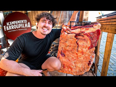 UM DIA INTEIRO COMENDO NO ACAMPAMENTO FARROUPILHA I Churrasco e Tradição