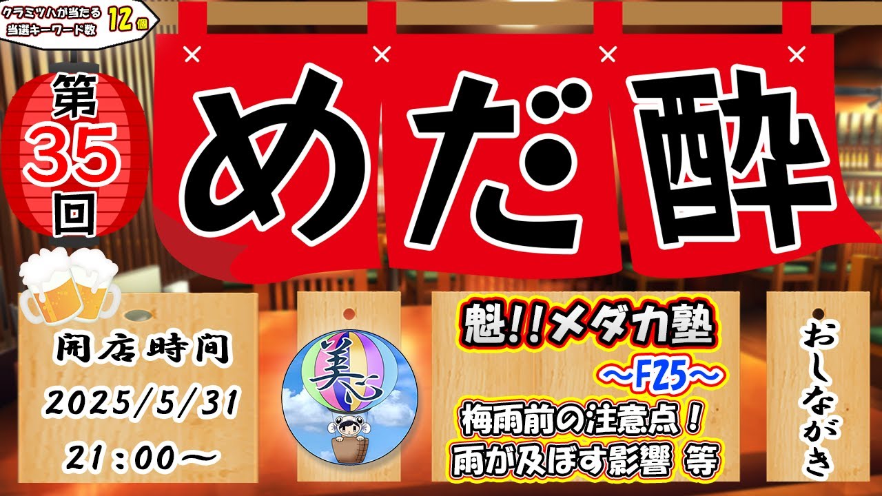 第35回「めだ酔」♪ 魁!!メダカ塾～Ｆ２５～【梅雨前の注意点・雨が及ぼす影響】＃Ｌ３６