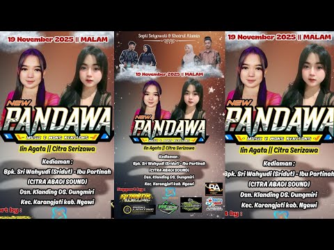Live -- NEW PANDAWA MUSIC ' Dalam acara malam resepsi pernikahan' Septi Setyowati & Khoirul Alamin '