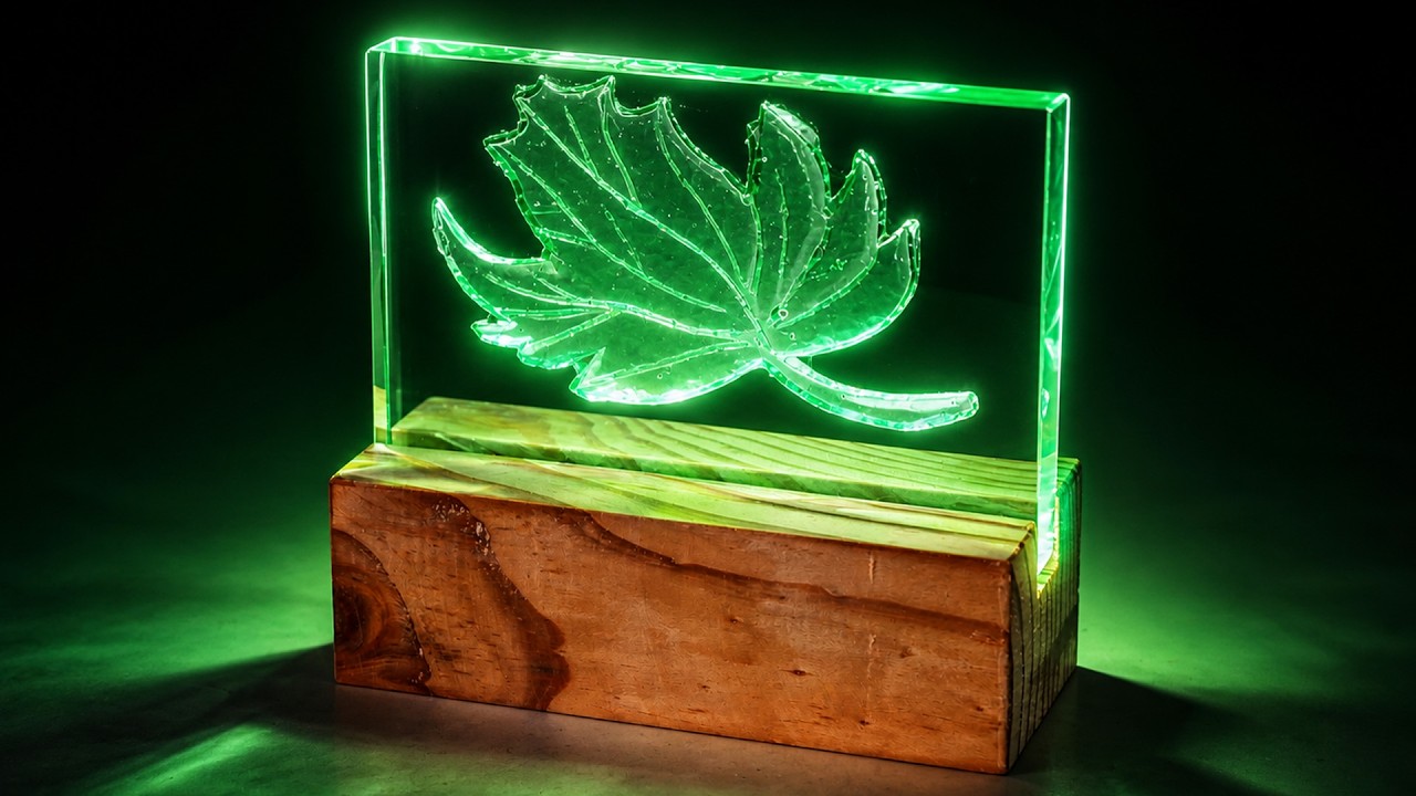Glowing Resin Lamp DIY / Epoxy Leaf Light