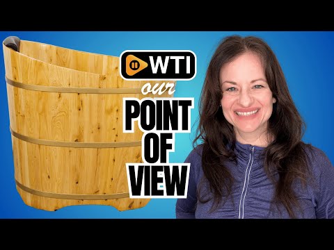 34 Inches Small Handcrafted Free Standing Wooden Bathtub - WTI product video review