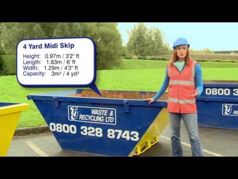 Skip Hire Info - 4 Cubic Yard 'Midi' Skip - Available from TJ Waste
