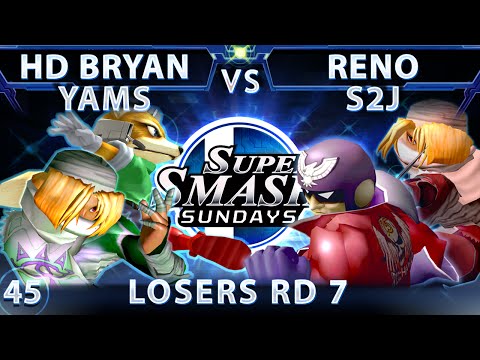 SSS 45 - HD Bryan & Yams (Green) Vs. Reno & S2J (Red) SSBM Losers Round 7 - Smash Melee