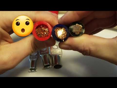 Size comparisons 1/0, 2/0, 4/0 Sky High Car Audio wire, Certified Basshead D4S, Knukonceptz, + lugs.