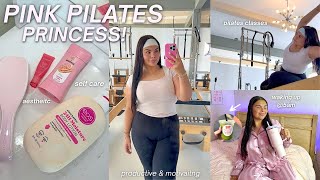 LIVING LIKE A “PINK PILATES PRINCESS” FOR A DAY 🩰 wellness, pilates classes & aesthetic self care!