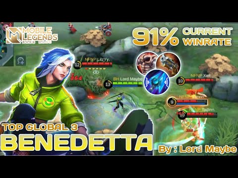 91% Current Win Rate Benedetta Side Lane Aggressive Rotation! - Top 3 Benedetta By Lord Maybe - MLBB