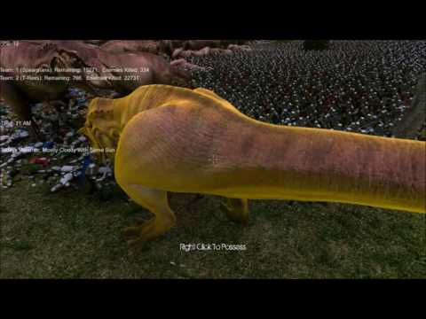 39k T Rexes vs Medieval army