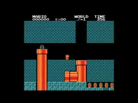 Super Mario Bros (NES): 256W - World 127-1 / Glitch level 58 - Orange Pipes