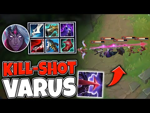 ONE SHOT FROM ACROSS THE LANE WITH KILL-SHOT VARUS (FULL LETHALITY) - League Of Legends
