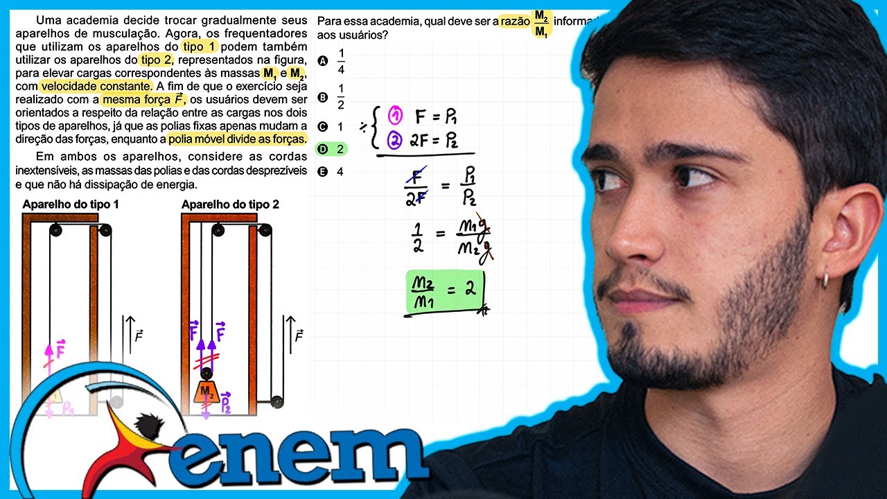 ENEM 2023 - Uma academia decide trocar gradualmente seus aparelhos de musculação. Agora, os frequent
