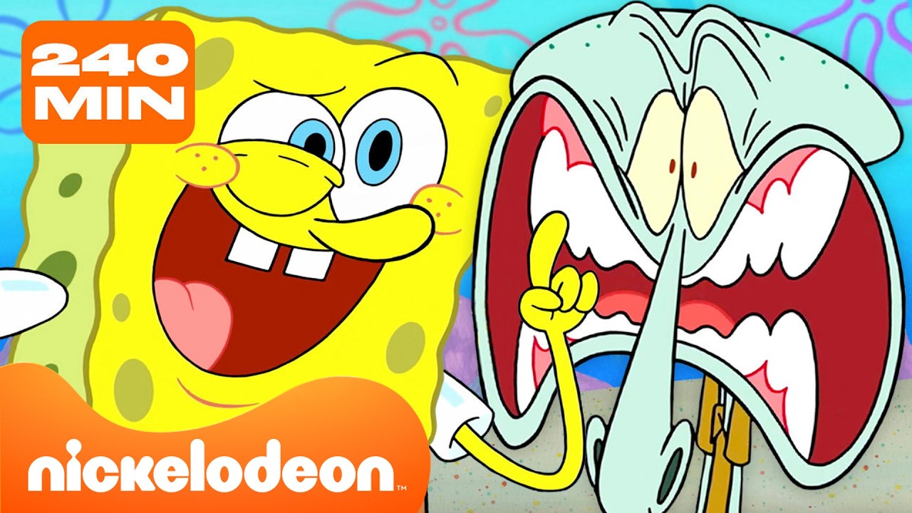 スポンジ・ボブ | スポンジ・ボブ4時間！🧽 | ニコロデオンジャパン