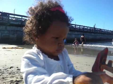 Janaya's first time on the beach 6/22/13