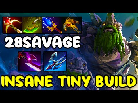 INSANE 28 SAVAGE [ Tiny ] INTENSE TEAM FIGHT - DOTA 2 GAMEPLAY