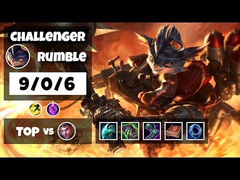 Rumble vs Jayce KOREAN Challenger TOP (9/0/6) - v11.10