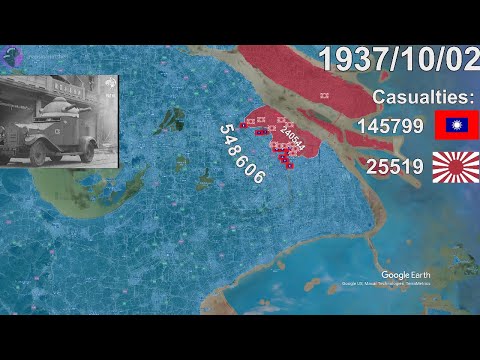 Battle of Shanghai in 1 minute using Google Earth
