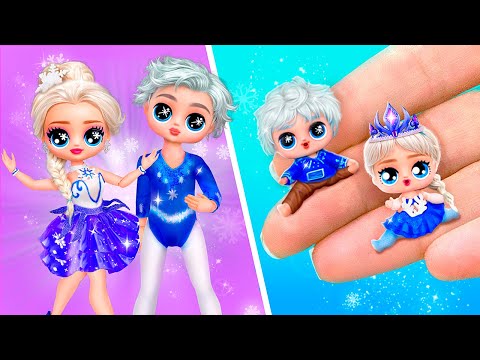 Elsa and Jack Frost Become Gymnasts! Frozen DIYs for LOL OMG