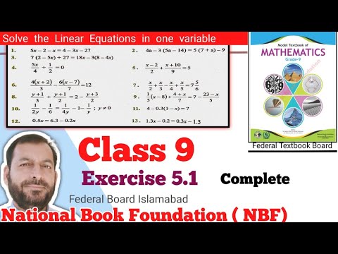 Class 9 Exercise 5.1  NBF Maths  Ex 5.1 Class 9th federal board FBISE Math national Book foundation