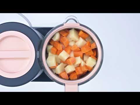 Trintuvas-garintuvas Beaba Babycook Neo, pilkas/baltas video