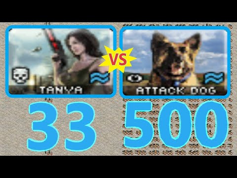 Tanya vs Dogs - Same Cost - Red Alert 2 Mental Omega