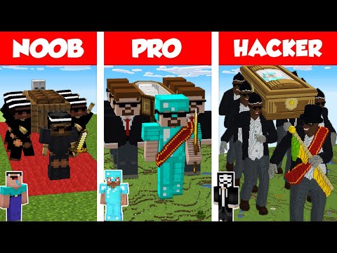 Minecraft NOOB vs PRO vs HACKER: COFFIN DANCE HOUSE BUILD CHALLENGE in Minecraft / Animation