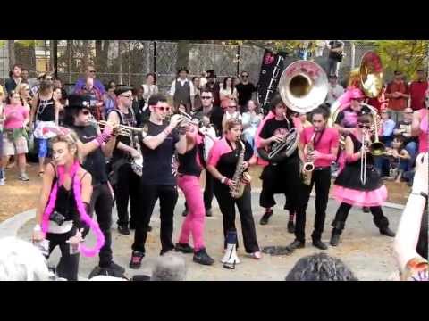 Pink Puffers from Roma Italia performing at Honk Festival Oct 6 2012