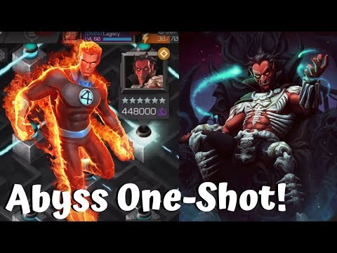 Human Torch vs Abyss Mephisto! One-Shot! Insane Damage! - Marvel Contest of Champions