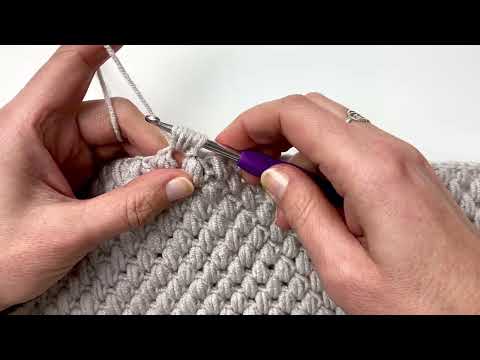 How to start a puff stitch round in the Denver Infinity Scarf crochet pattern.