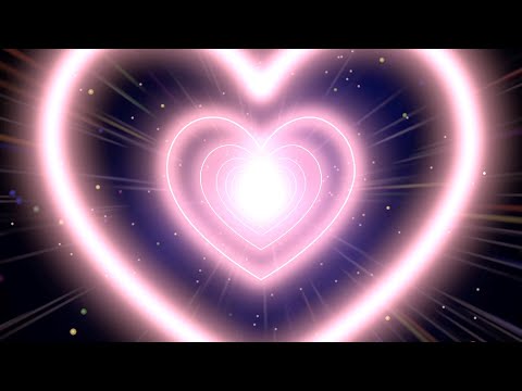 10 Hours💖Pink Heart Background│Neon Lights Love Heart Tunnel Background Video Loop