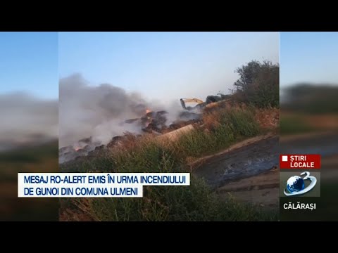 Mesaj Ro-alert emis în urma incendiului de gunoi din comuna Ulmeni