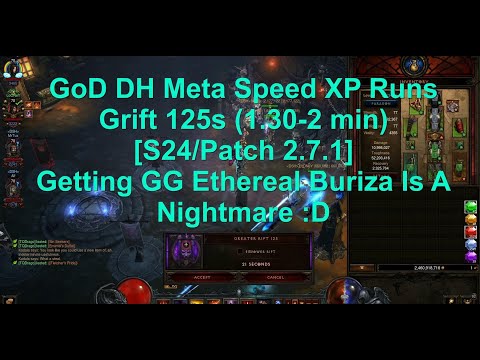 Diablo 3 [Season 24/Patch 2.7.1] - GoD DH Group Meta XP Speed Runs Grift 125s